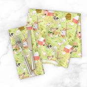 12" Nursery Farm Animals on green