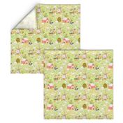 12" Nursery Farm Animals on green