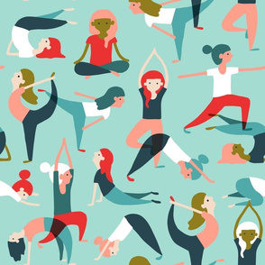 Yoga exercises on mint