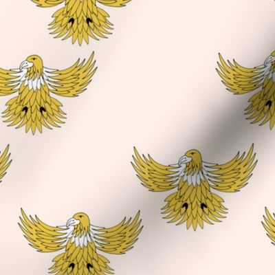 Little eagle desert freedom bird king of the sky kids summer design ochre yellow