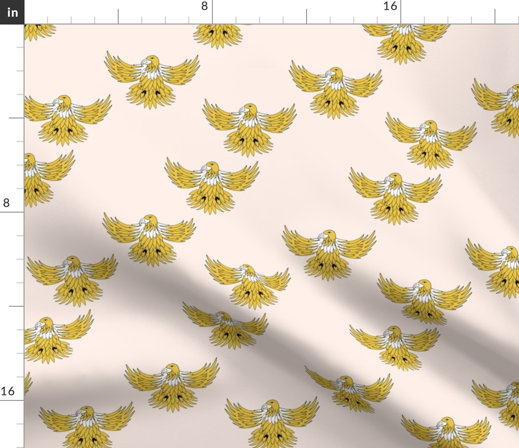 Little eagle desert freedom bird king of the sky kids summer design ochre yellow