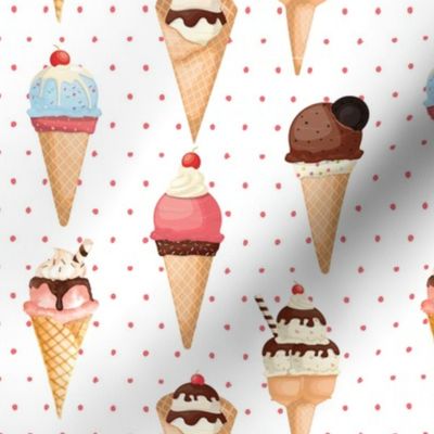 10" Watercolor Fruit Popsicles, Ice Cream, Popsicles fabric, ice cream fabric, summer fabric 3