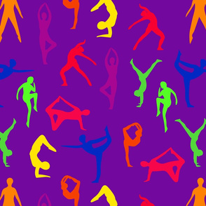 Fitness colorful purple digital fitness silhouettes 