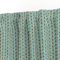 TINY - lil sh*t - poop, emoji, poop emoji fabric, sweary fabric - mint