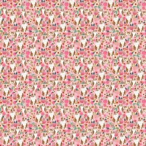 TINY - aussie dog floral fabric best red merle dogs fabric australian shepherd dogs fabric aussie dog fabric