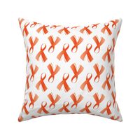 Kidney Cancer Ribbon, Orange Kidney Cancer Awareness Ribbon, Orange Cancer Ribbon on White, March