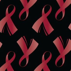 Multiple Myeloma Cancer Ribbon, Burgundy Cancer Ribbon, Myeloma Cancer Ribbon on Black, March