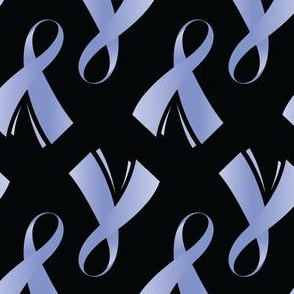 Esophageal Cancer Ribbon, Esophageal Cancer Awareness Ribbon, Periwinkle Cancer Ribbon, Light Purple Cancer Ribbon on Black