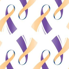 Bladder Cancer Ribbon, Blue Yellow Purple Cancer Awareness Ribbon, May, Bladder Cancer Awareness Ribbon on White