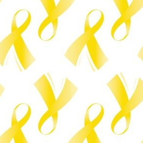 Scarcoma Bone Cancer Ribbon, Yellow Cancer Ribbon, Scarcoma Cancer Ribbon, Bone Cancer Ribbon on White, July, 