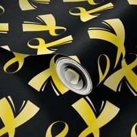 Scarcoma Bone Cancer Ribbon, Yellow Cancer Ribbon, Scarcoma Cancer Ribbon, Bone Cancer Ribbon on Black, July, 