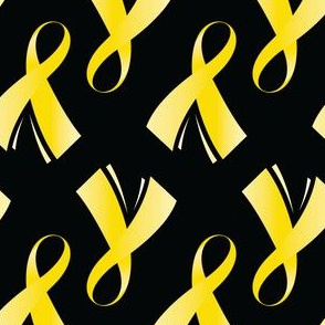 Scarcoma Bone Cancer Ribbon, Yellow Cancer Ribbon, Scarcoma Cancer Ribbon, Bone Cancer Ribbon on Black, July, 