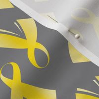 Scarcoma Bone Cancer Ribbon, Yellow Cancer Ribbon, Scarcoma Cancer Ribbon, Bone Cancer Ribbon on Grey, July, 