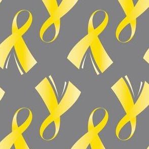 Scarcoma Bone Cancer Ribbon, Yellow Cancer Ribbon, Scarcoma Cancer Ribbon, Bone Cancer Ribbon on Grey, July, 