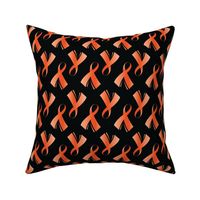 Leukemia Cancer Ribbon, Orange Cancer Ribbon on Black, September