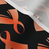 Leukemia Cancer Ribbon, Orange Cancer Ribbon on Black, September