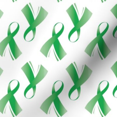 Lymphoma Cancer Ribbon, Lime Green Cancer Ribbon, Green Cancer Ribbon on White