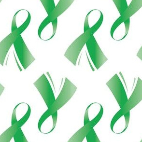 Lymphoma Cancer Ribbon, Lime Green Cancer Ribbon, Green Cancer Ribbon on White