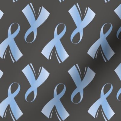 Prostate Cancer Ribbon, Prostate Light Blue Cancer Ribbon, Light Blue Cancer Ribbon on Grey, October