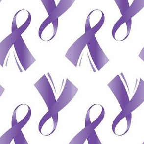 Pancreatic Cancer Ribbon, Purple Cancer Ribbon on White, November