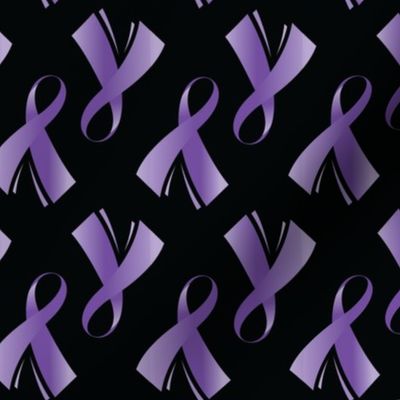 Pancreatic Cancer Ribbon, Purple Cancer Ribbon on Black, November