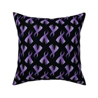 Pancreatic Cancer Ribbon, Purple Cancer Ribbon on Black, November