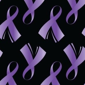 Pancreatic Cancer Ribbon, Purple Cancer Ribbon on Black, November