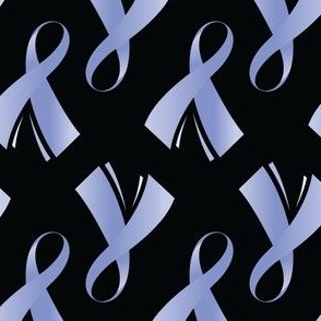  Stomach Cancer Ribbon, Periwinkle Cancer Ribbon, Light Purple Ribbon on Black Background, November