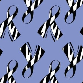 Carcinoid Cancer Ribbon, Black and White Cancer Ribbon, November Cancer Ribbon on Purple