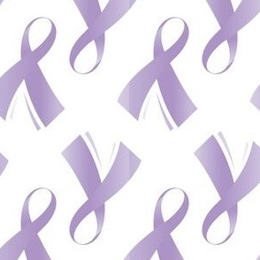 National Cancer Survivor Month, Purple Ribbon, Light Purple Ribbon On White