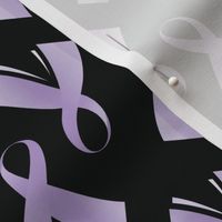 National Cancer Survivor Month, Purple Ribbon, Light Purple Ribbon On Black