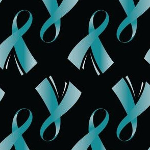 Ovarian Cancer Ribbon Teal Cancer Ribbon