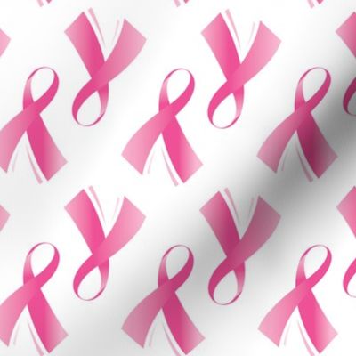 Breast Cancer Pink Ribbon on White background 