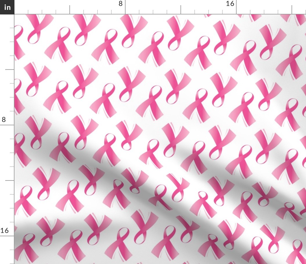 Breast Cancer Pink Ribbon on White background 
