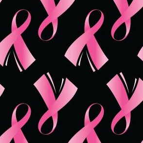 Breast Cancer Pink Ribbon on Black background 