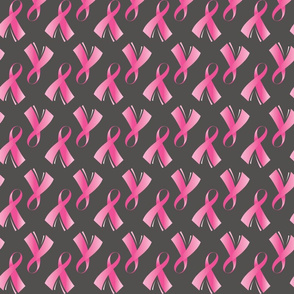 Breast Cancer Pink Ribbon on Grey background 