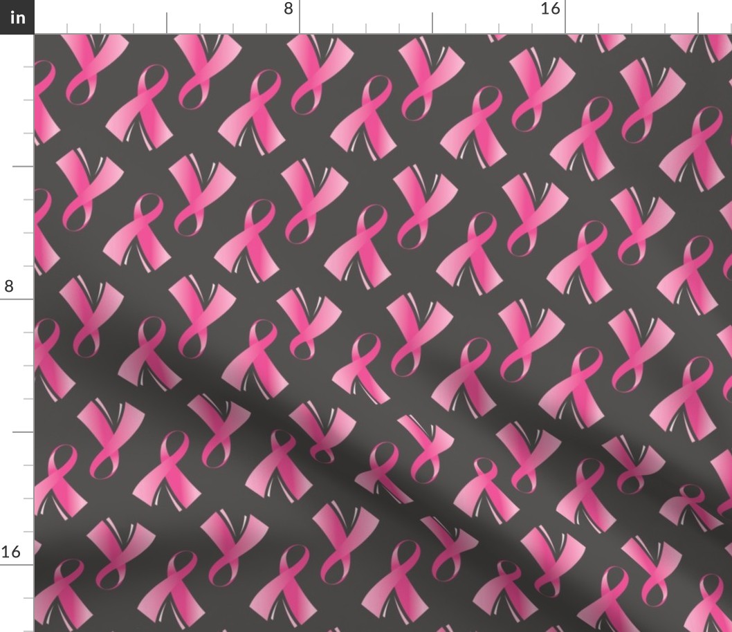 Breast Cancer Pink Ribbon on Grey background 