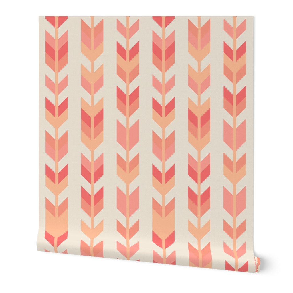 Peach Fuzz Tribal arrow stripes