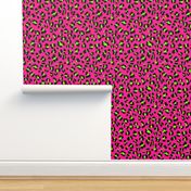 Regular Scale - 80s Neon Pink and Lime Green Leopard Print