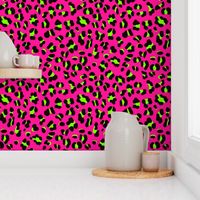 Regular Scale - 80s Neon Pink and Lime Green Leopard Print