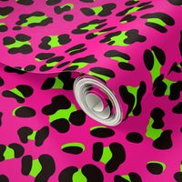 Regular Scale - 80s Neon Pink and Lime Green Leopard Print