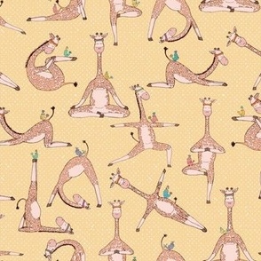 Yoga Giraffes  Yellow - Regular Scale