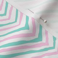 ballet pink and aqua zig zag chevron