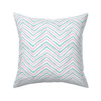 ballet pink and aqua zig zag chevron