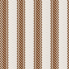 Brown Ticking Stripe Medium Bordered by Thin Stripe