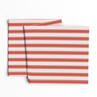 Red Ticking Stripe Medium Bordered by Thin Stripe