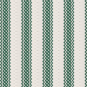 Green Ticking Stripe Medium Bordered by Thin Stripe