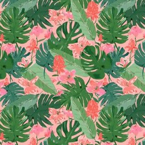 Tropical Floral  -  quilt size