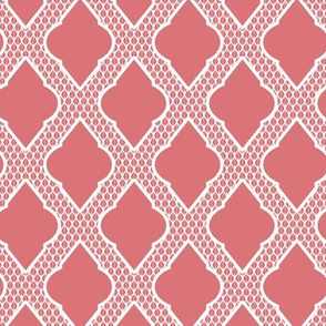 Moroccan Lattice in Pink and White