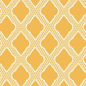 Moroccan Lattice in Yellow and White